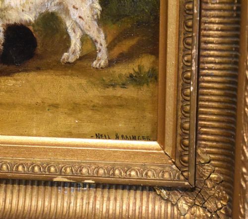 OIL PAINTING OF SPANIELS BY FREDERICK FRENCH - ADDITIONAL PHOTO 5