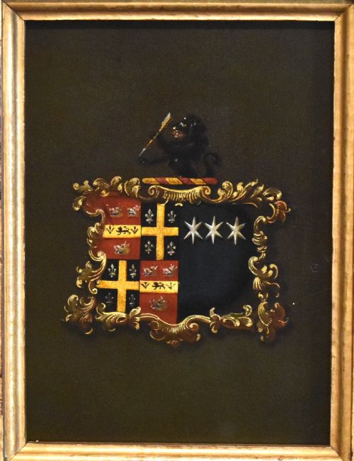 GEORGIAN HERALDIC COAT OF ARMS COACHING PANEL - ADDITIONAL PHOTO 2