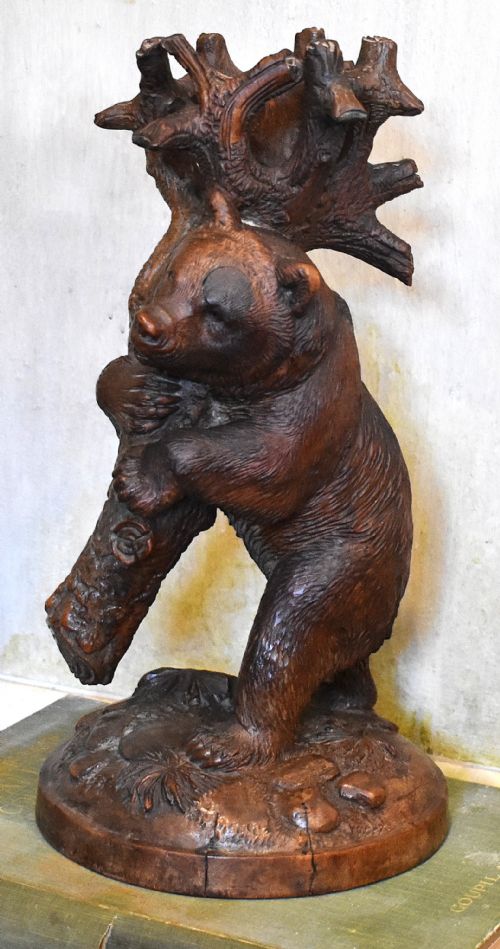 BLACK FOREST CARVED WOOD BEAR - ADDITIONAL PHOTO 2