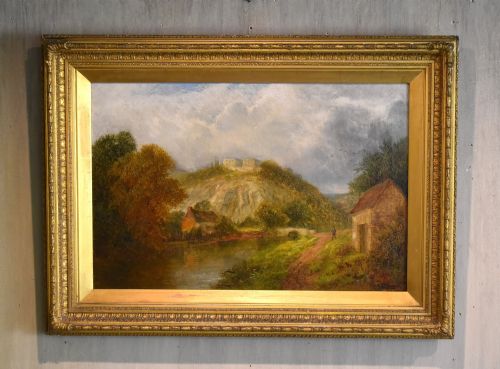 oil painting of nottingham castle by charles leaver shaw - CATEGORY: ANTIQUE ART - DATED VICTORIAN
