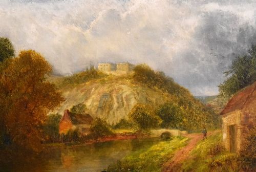 OIL PAINTING OF NOTTINGHAM CASTLE BY CHARLES LEAVER SHAW - ADDITIONAL PHOTO 4