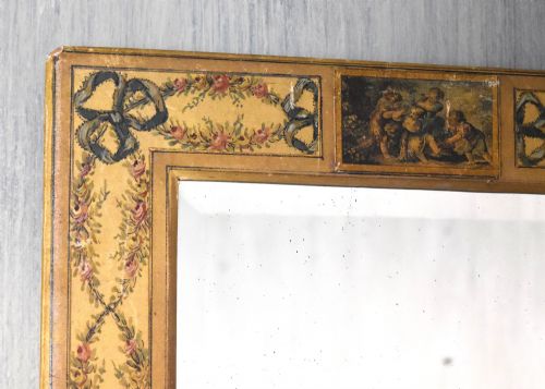 UNUSUAL PAINTED SILK MIRROR - ADDITIONAL PHOTO 1