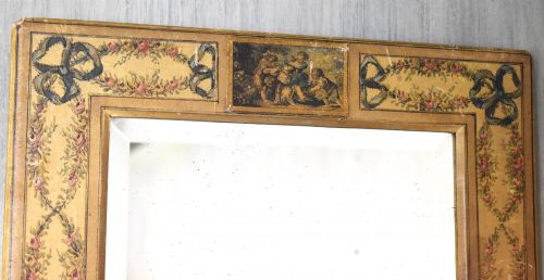 UNUSUAL PAINTED SILK MIRROR - ADDITIONAL PHOTO 2