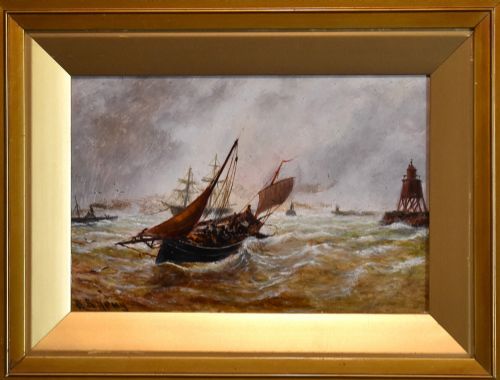MARINE OIL PAINTING BY BERNARD BENEDICT HEMY 18551913 - ADDITIONAL PHOTO 2