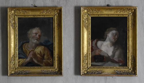 FINE PAIR OF ITALIAN RELIGIOUS OIL PAINTINGS - ADDITIONAL PHOTO 1