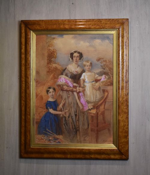 FAMILY PORTRAIT WATERCOLOUR BY FREDERICK TATHAM