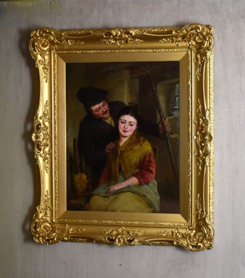 Fine Irish Genre Oil Painting by Howard Helmick 1840-1907