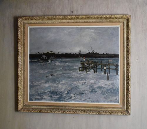 Coastal Landscape Oil Painting by Peter Brannan 1926-1994