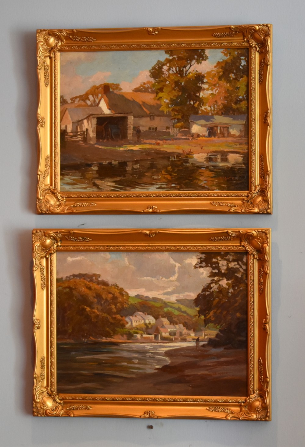 Pair of Cornish oil paintings by John Edmund Mace