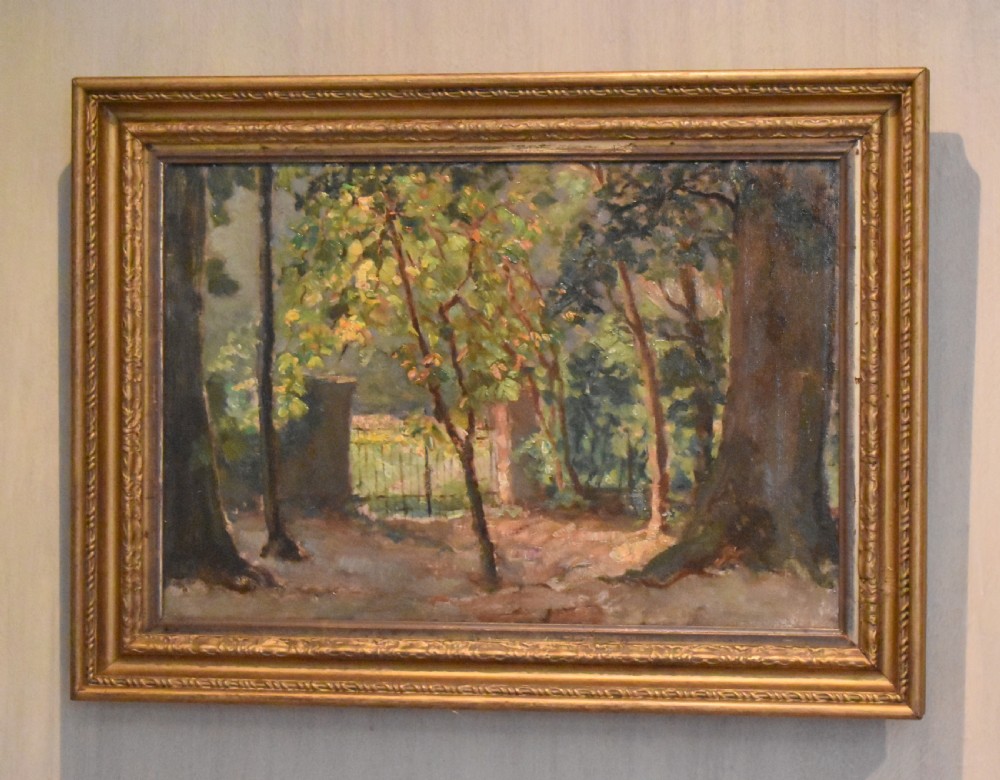 Impressionist oil painting 'Gateway in the woods'