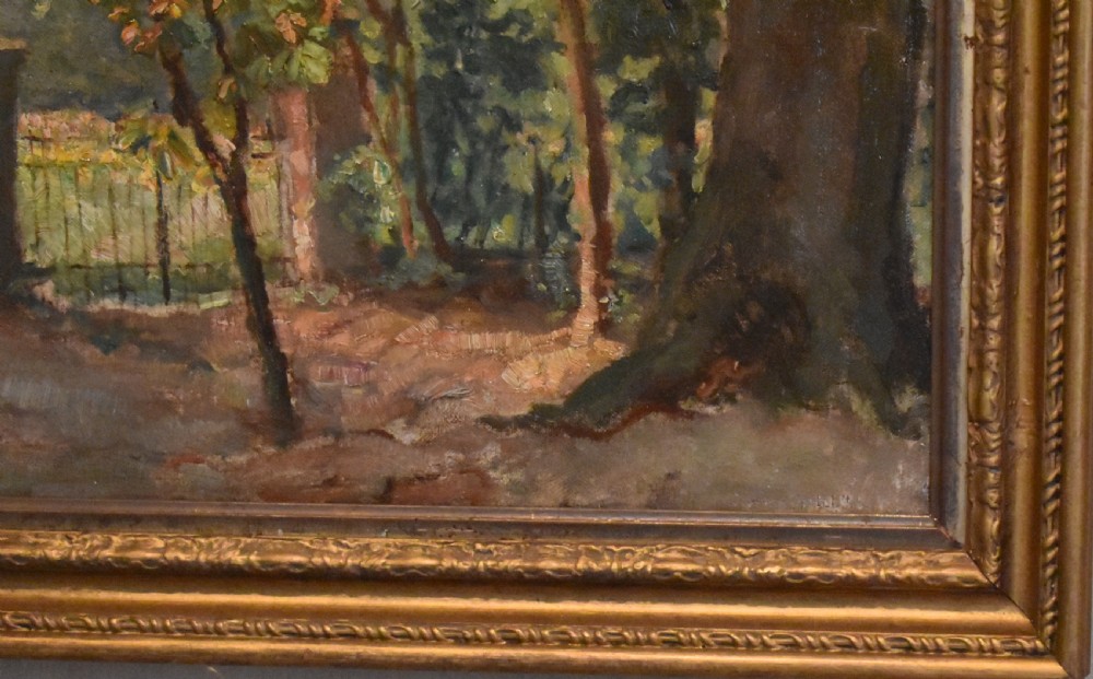 Impressionist oil painting 'Gateway in the woods' View VI