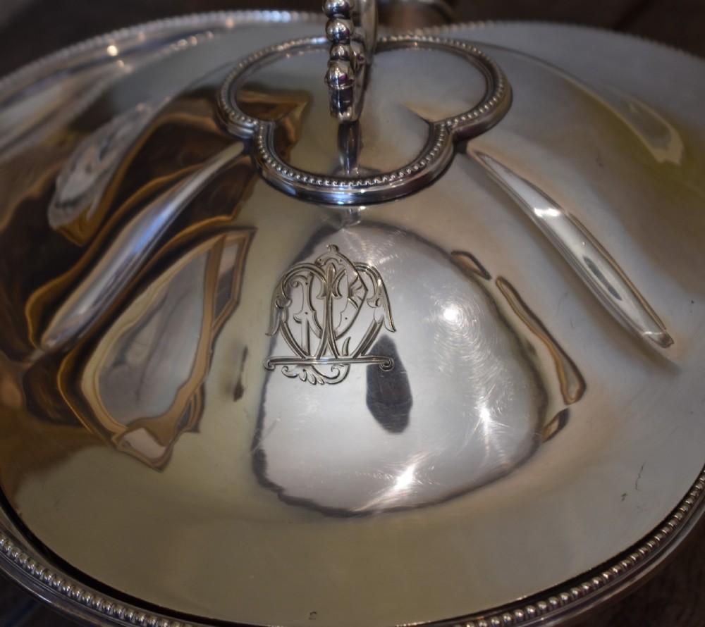 Unusual silver plate chafing/serving dish View VI