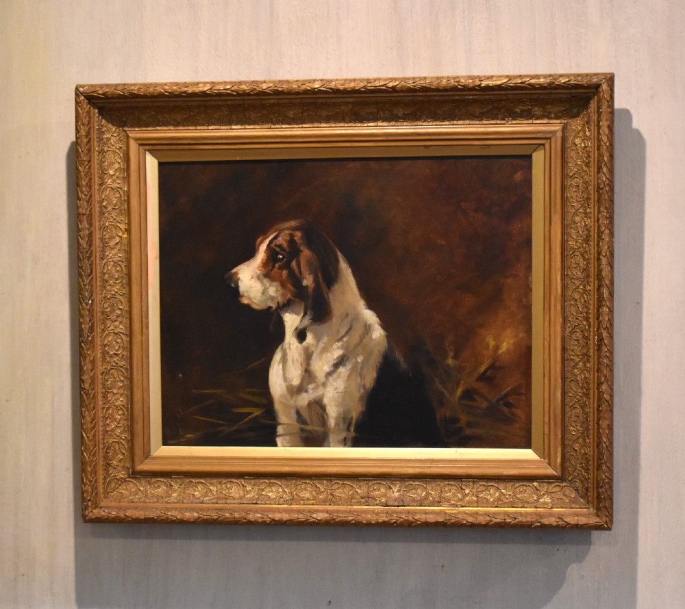 Oil painting of a hound