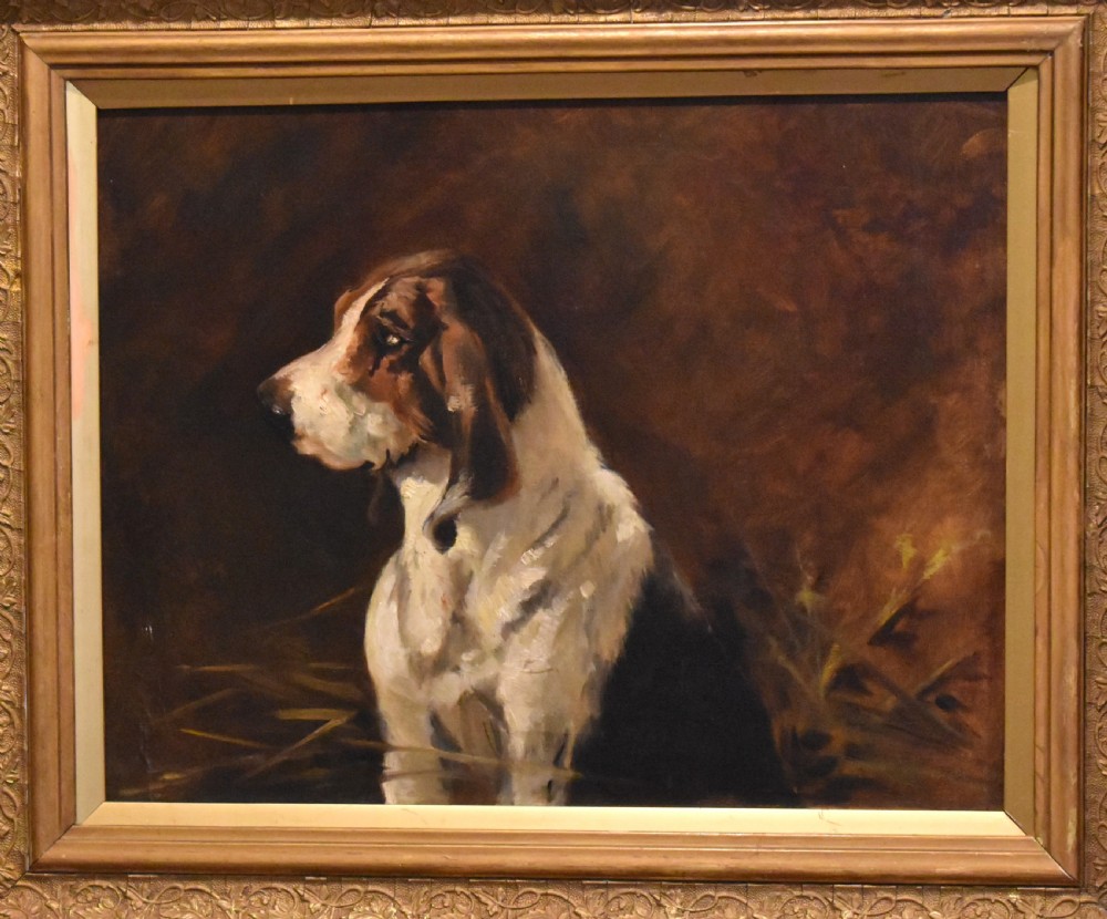 Oil painting of a hound View III
