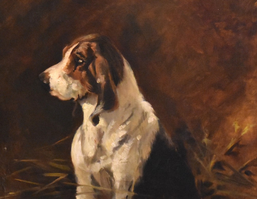 Oil painting of a hound View IV