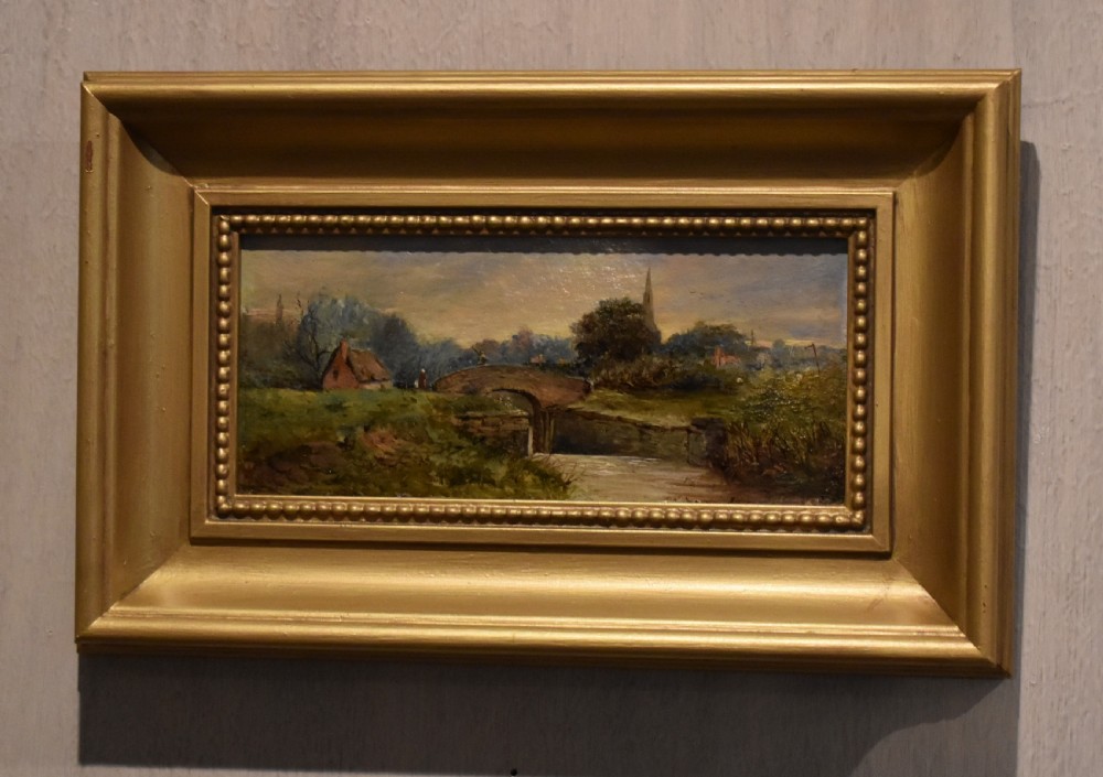 Fine Victorian miniature landscape oil