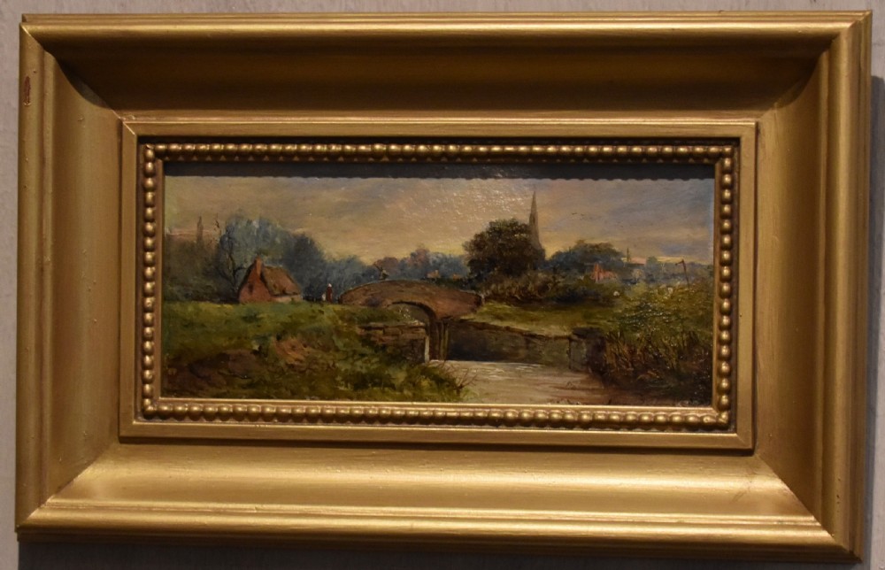 Fine Victorian miniature landscape oil View II