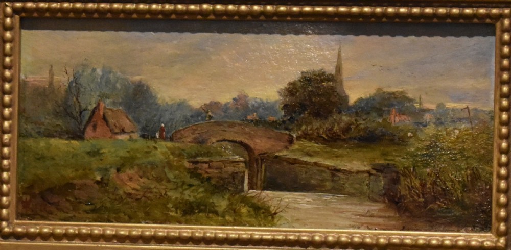 Fine Victorian miniature landscape oil View III
