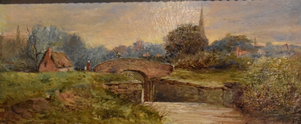 Fine Victorian miniature landscape oil View IV
