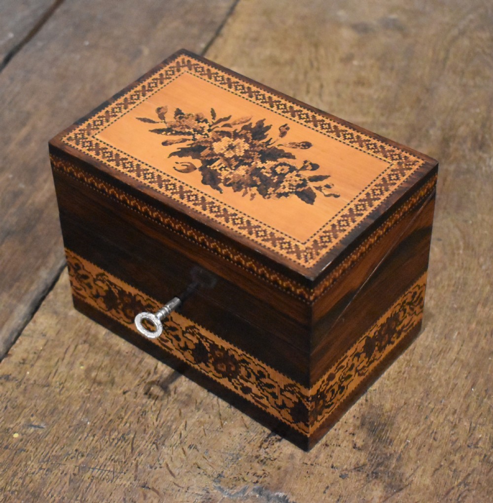 Tunbridge ware stationery box by Edmund Nye View V