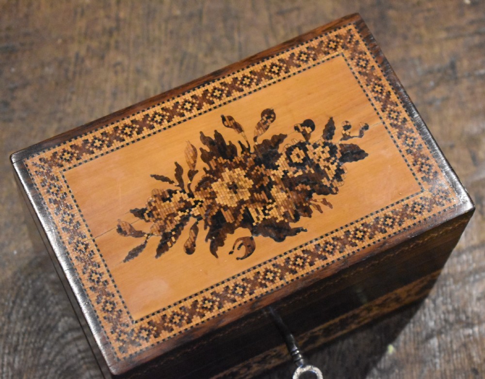 Tunbridge ware stationery box by Edmund Nye View VI
