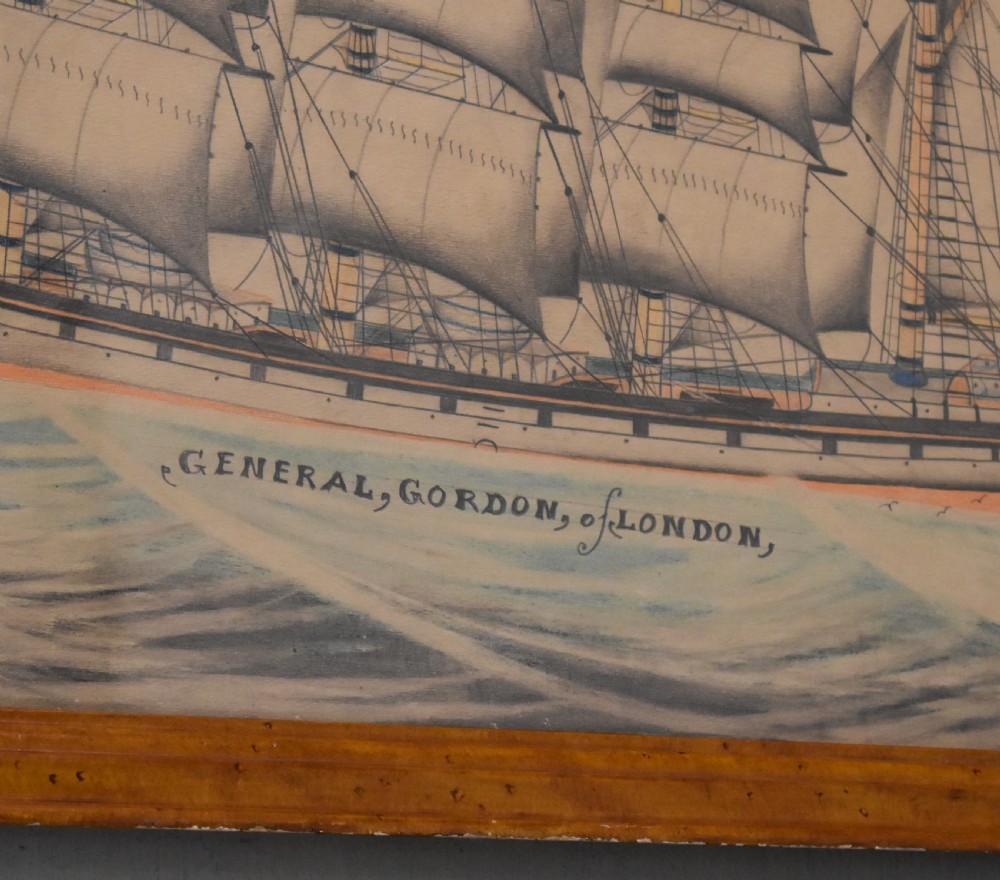 Drawing of a ship The General Gordon of London View III
