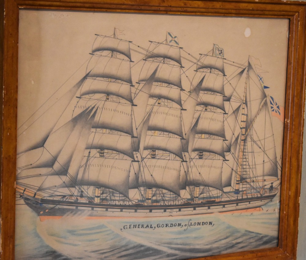 Drawing of a ship The General Gordon of London View IV
