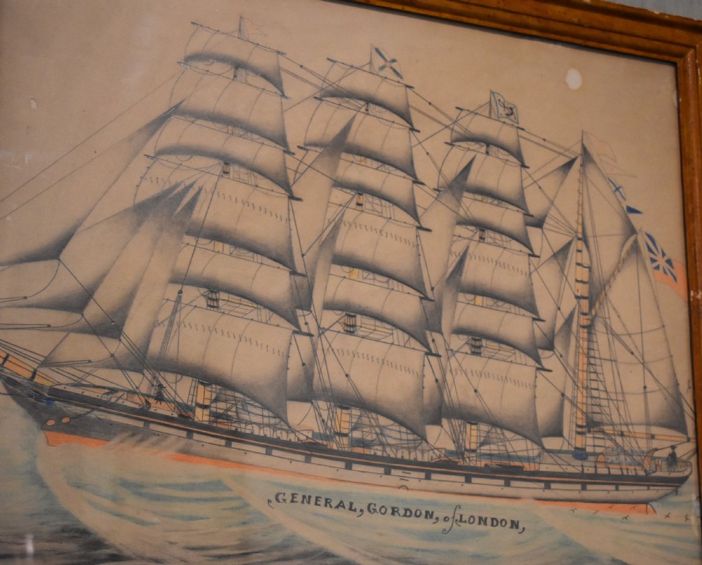 Drawing of a ship The General Gordon of London View V