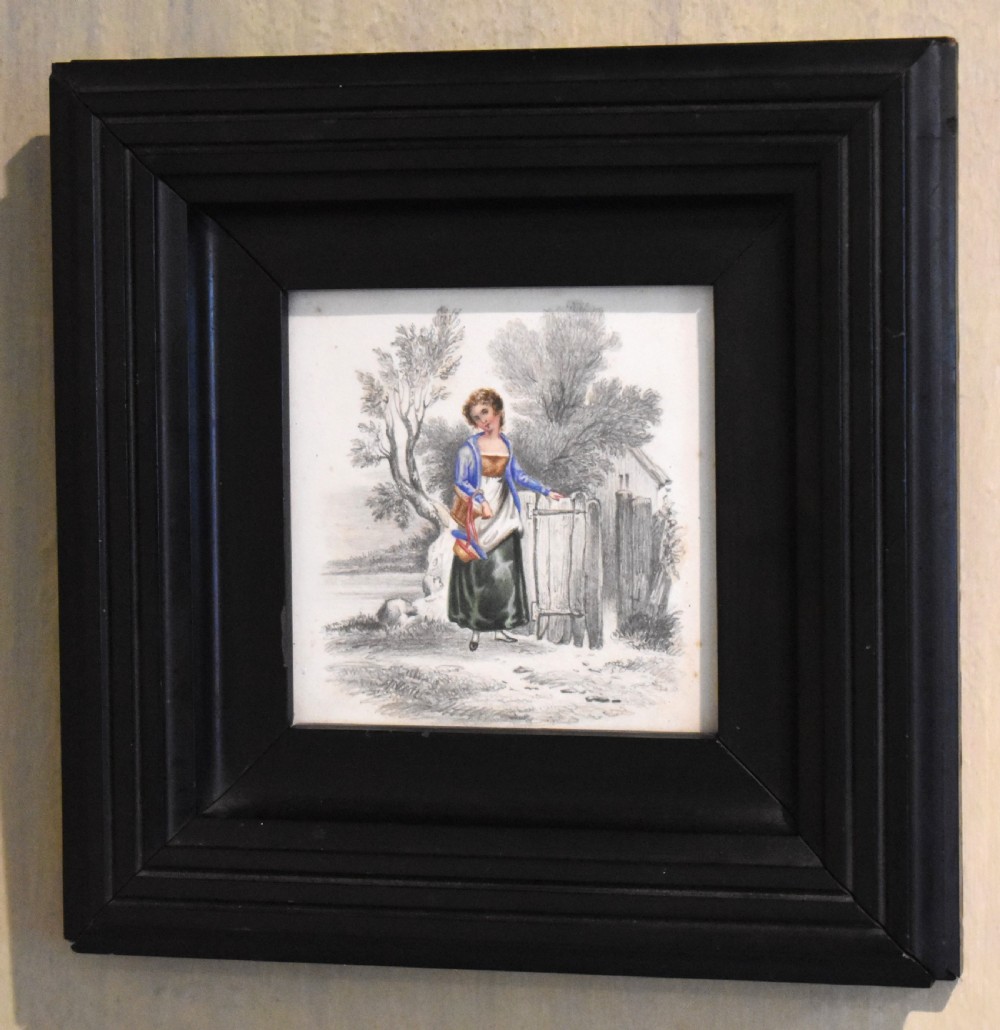 A pair of miniature pencil and watercolour scenes View V