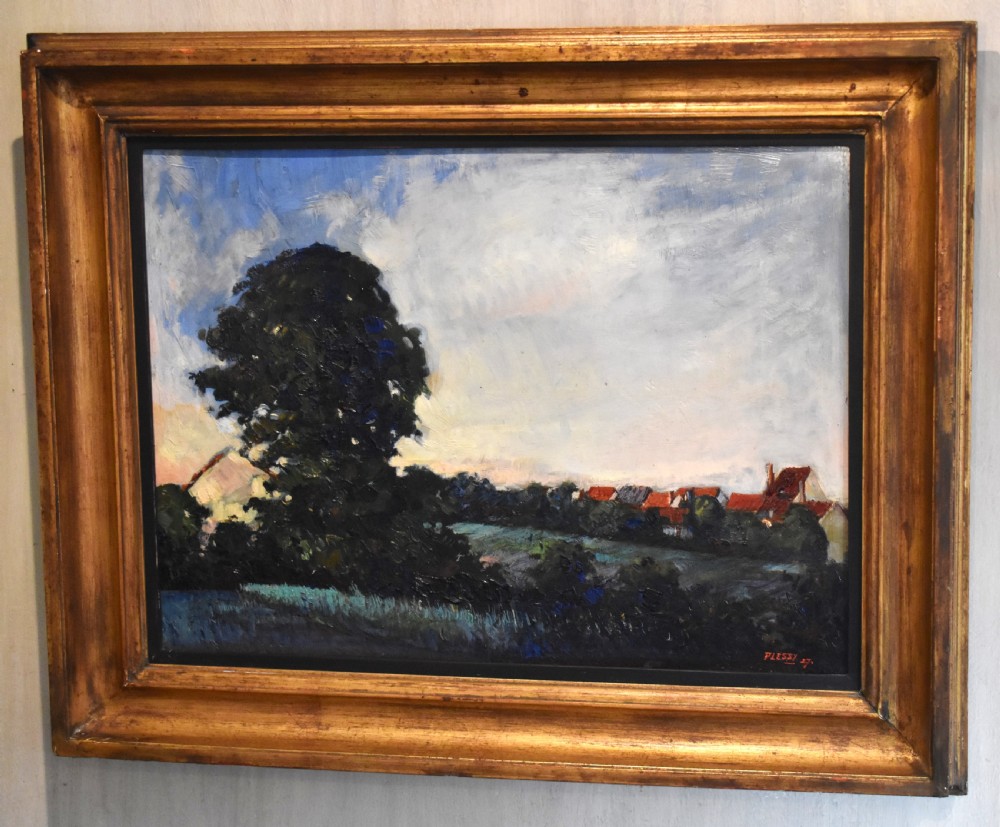 Impressionist landscape oil painting by Sylvie Plessy View II