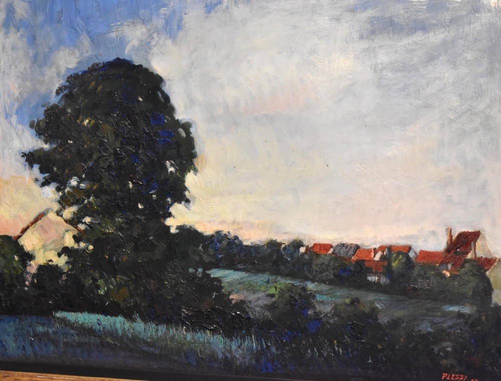 Impressionist landscape oil painting by Sylvie Plessy View IV