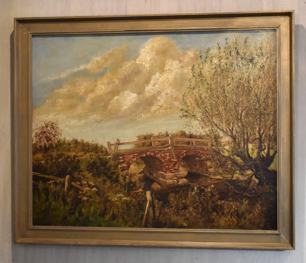 Oil painting of the old bridge near Welham View II