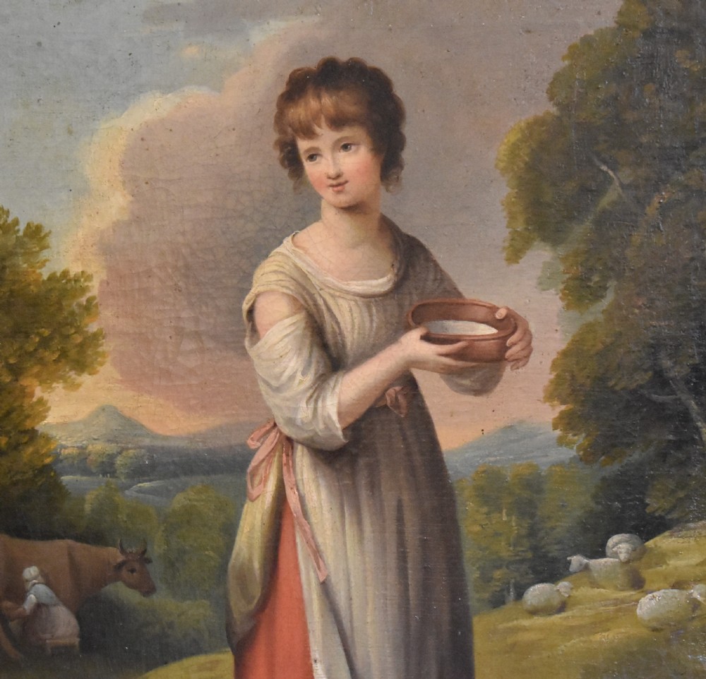 Fine Georgian oil painting of Lavinia after Gainsborough View V