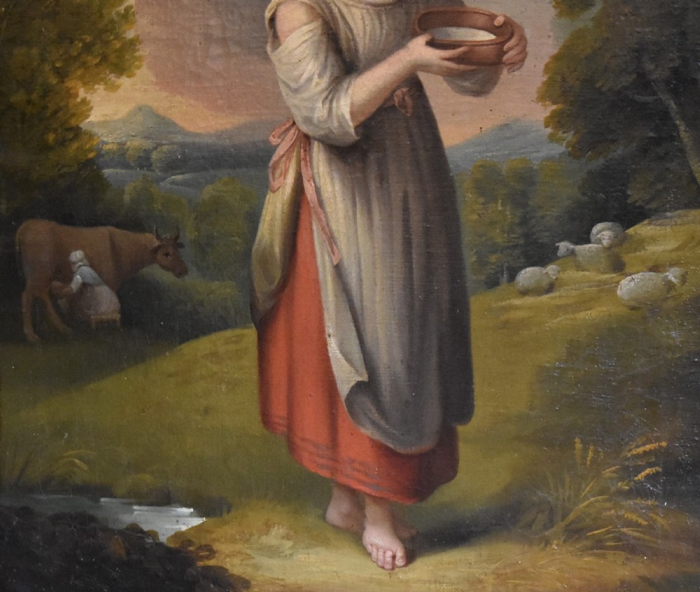Fine Georgian oil painting of Lavinia after Gainsborough View VI