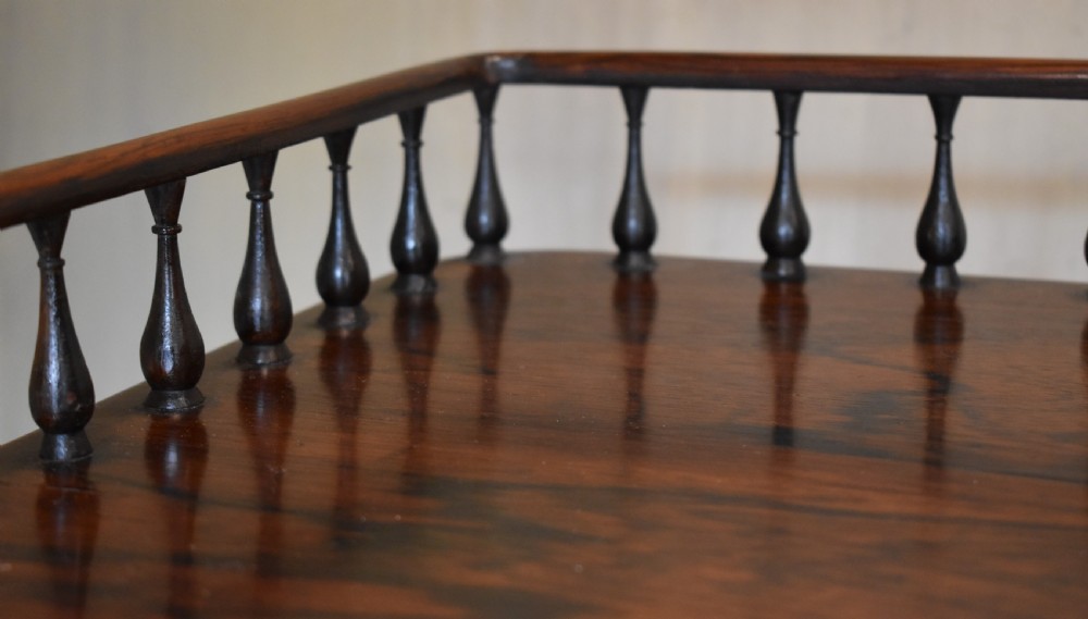 Fine late Regency rosewood sewing and writing table View III