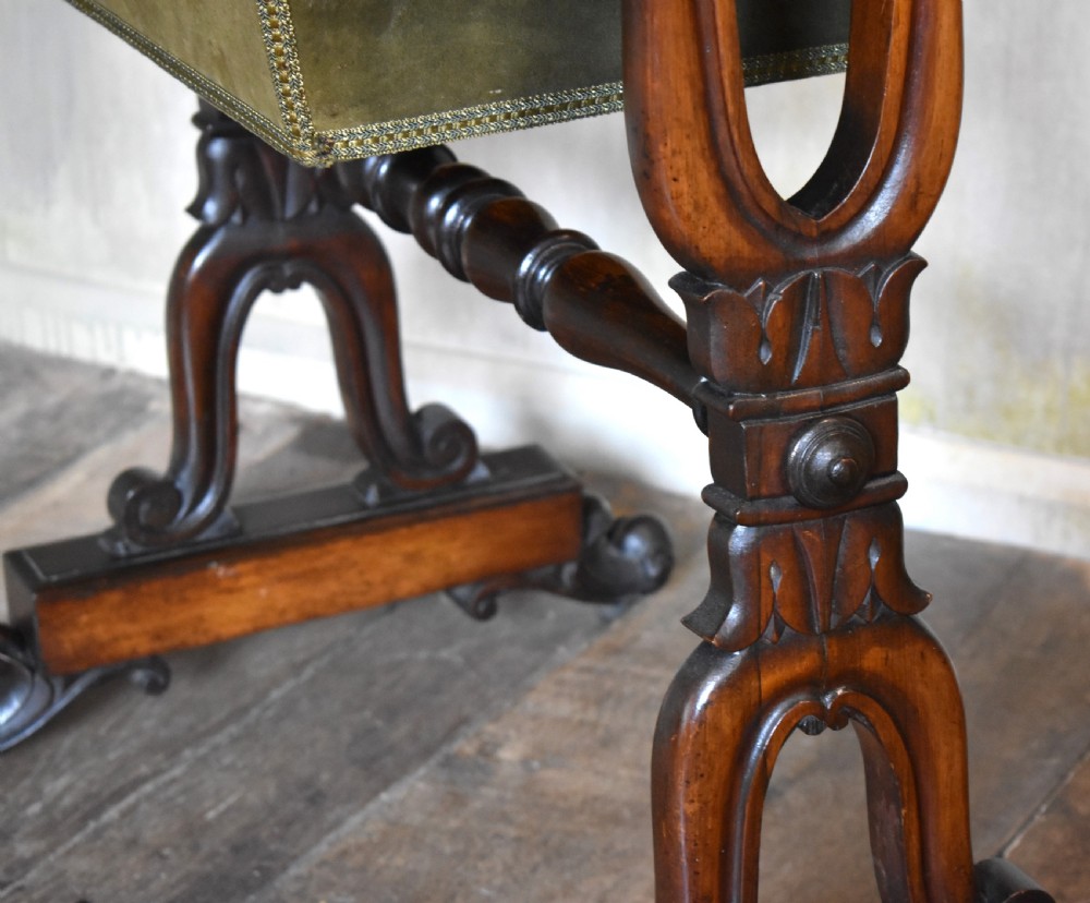 Fine late Regency rosewood sewing and writing table View V
