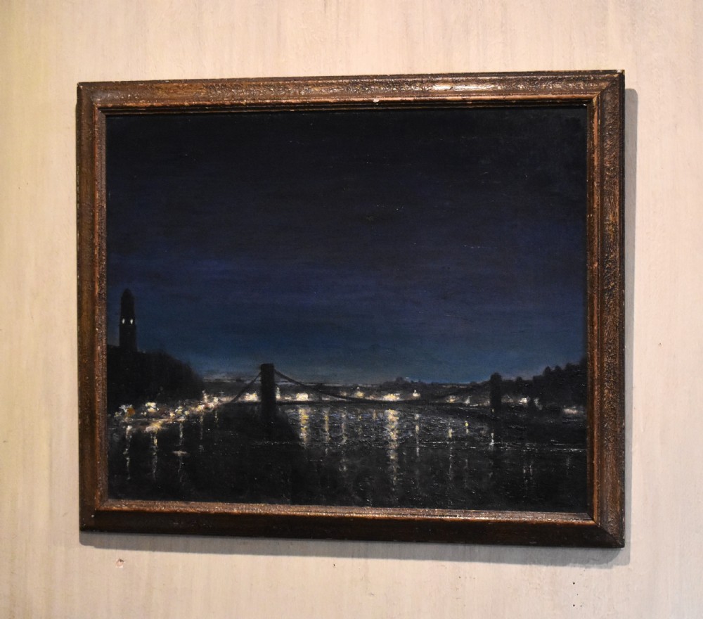 Oil painting of night in Glasgow