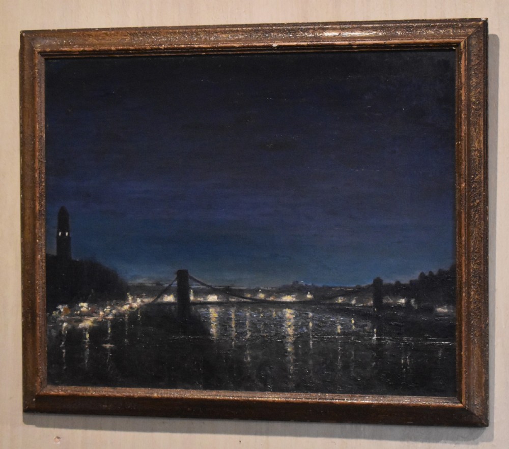 Oil painting of night in Glasgow View II