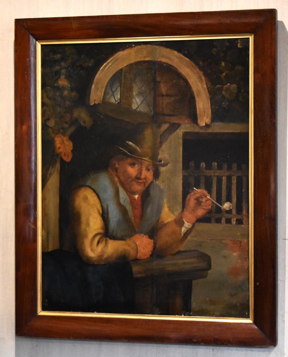 Georgian oil painting of a man with pipe View II