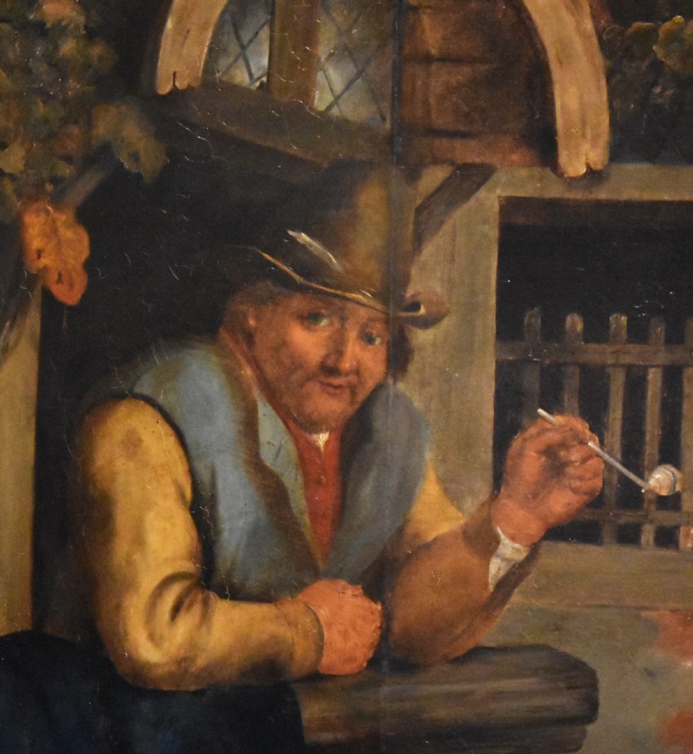 Georgian oil painting of a man with pipe View III