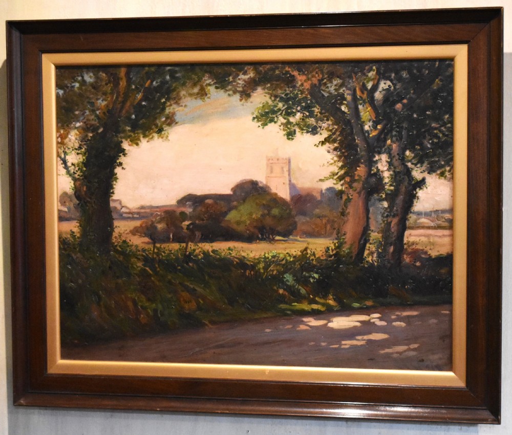 Oil painting of Christchurch by Ernest Ellis Clarke View II