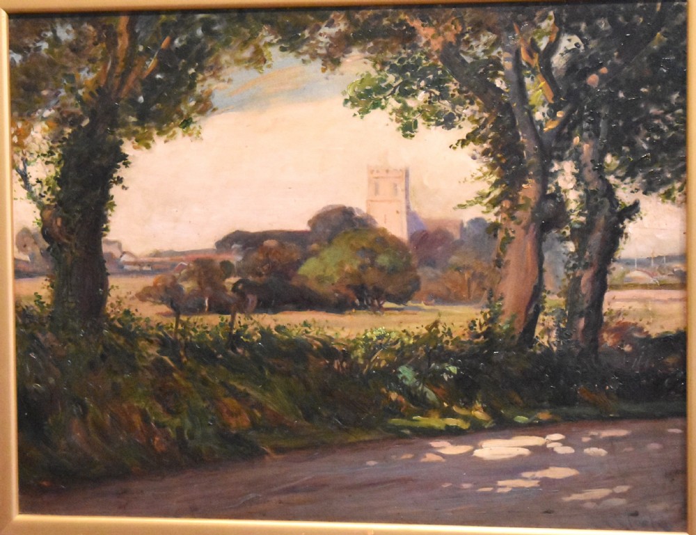 Oil painting of Christchurch by Ernest Ellis Clarke View III