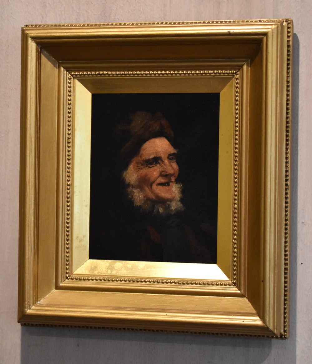 Oil portrait of an old man after Newlyn School
