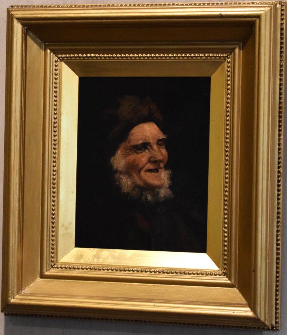  Oil portrait of an old man after Newlyn School View II