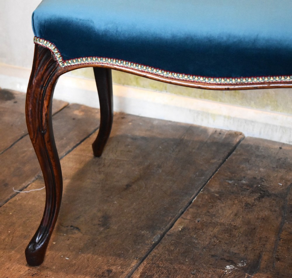 Victorian rosewood cabriole leg stool View II