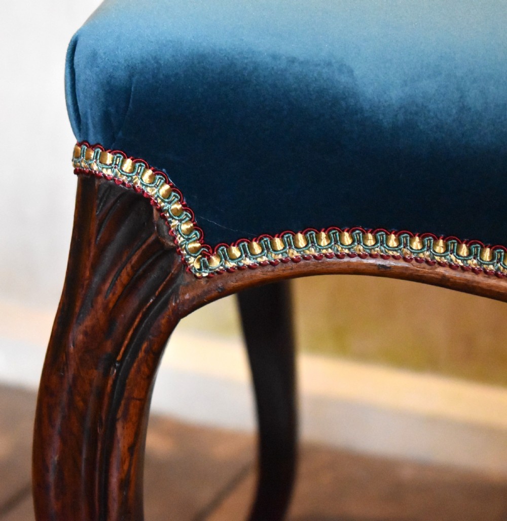 Victorian rosewood cabriole leg stool View III