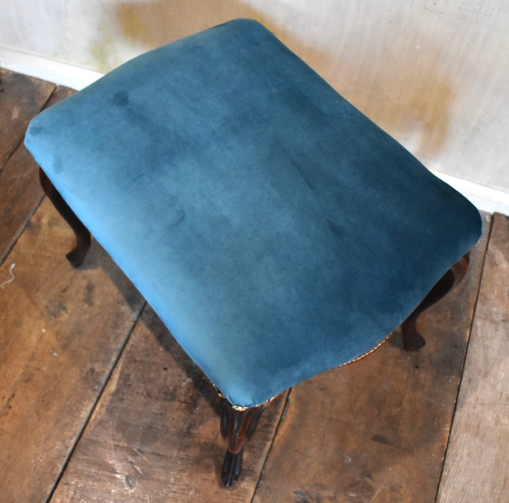 Victorian rosewood cabriole leg stool View VI