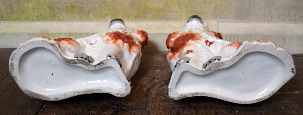 Fine pair of Victorian Staffordshire spaniel dogs View VI