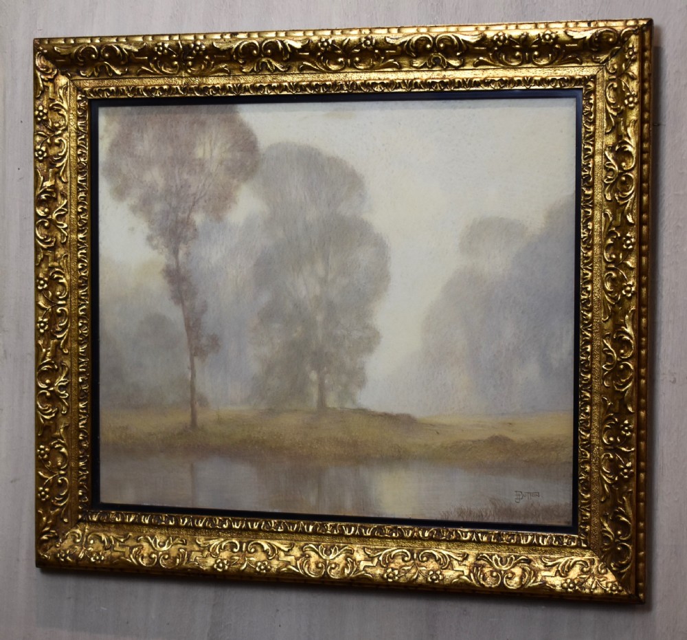 Morning mists pastel landscape by H.J.Dutton View II