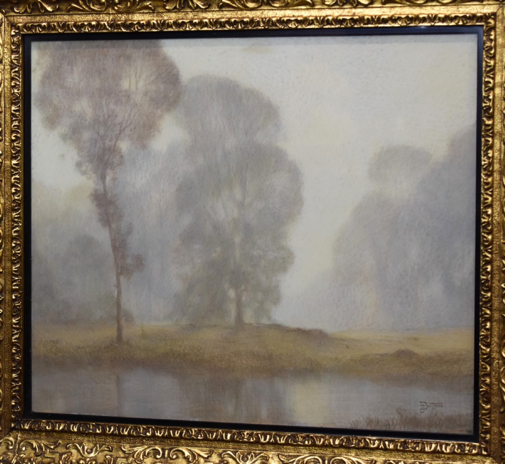Morning mists pastel landscape by H.J.Dutton View III